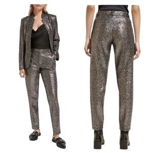 NWT Scotch & Soda Lowry Sequin Sparkly Mid Rise Slim Pant in Silver Size 25